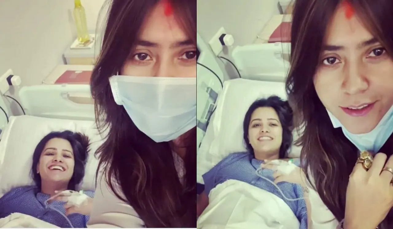 Ekta Kapoor visits Anita Hassanandani