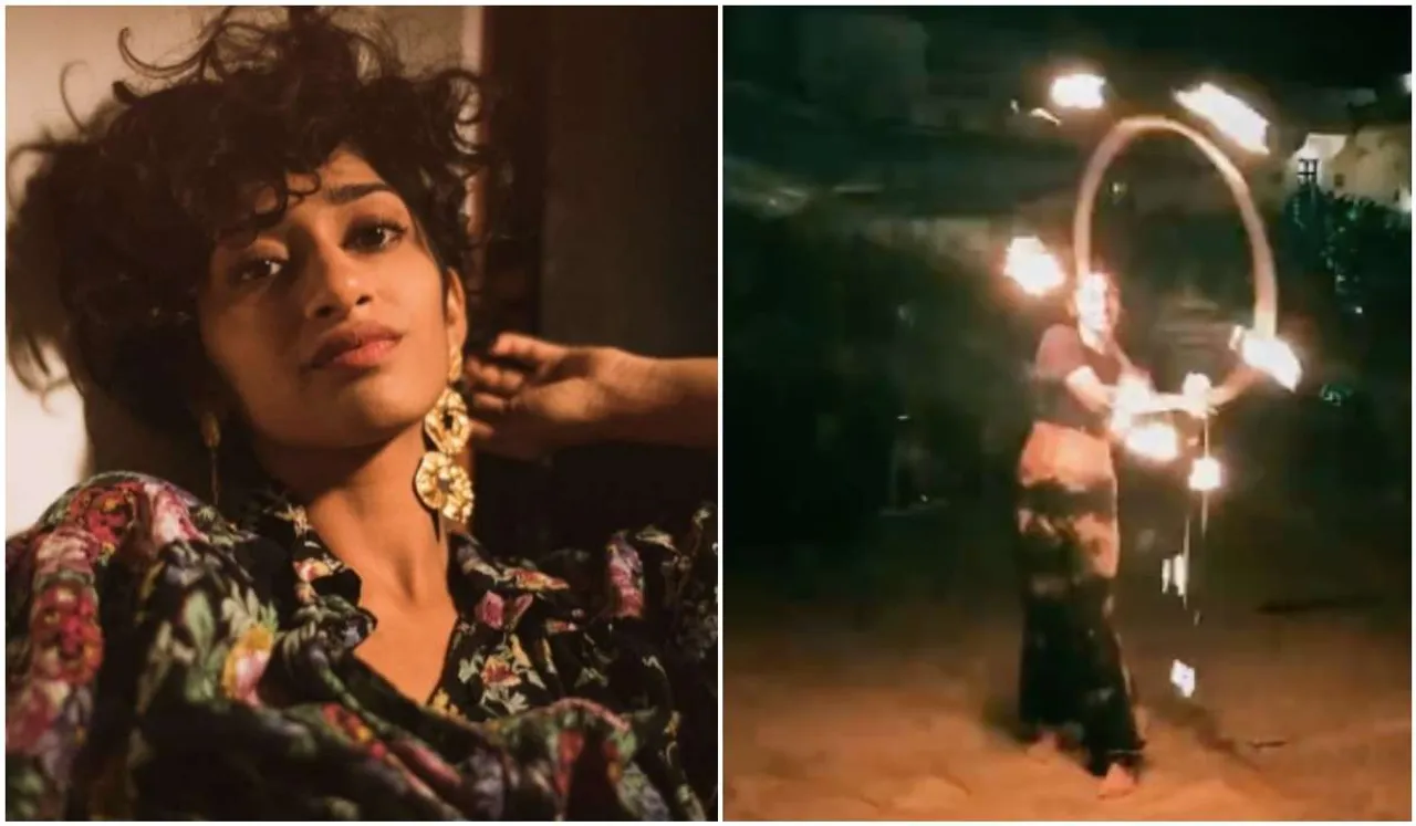 You Saw Her Hula Hoop In A Saree. Now Watch Eshna Kutty Play With Fire