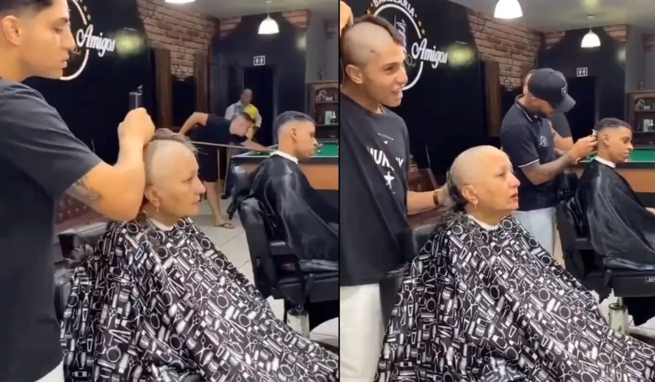 Barber Shaves Head in Solidarity