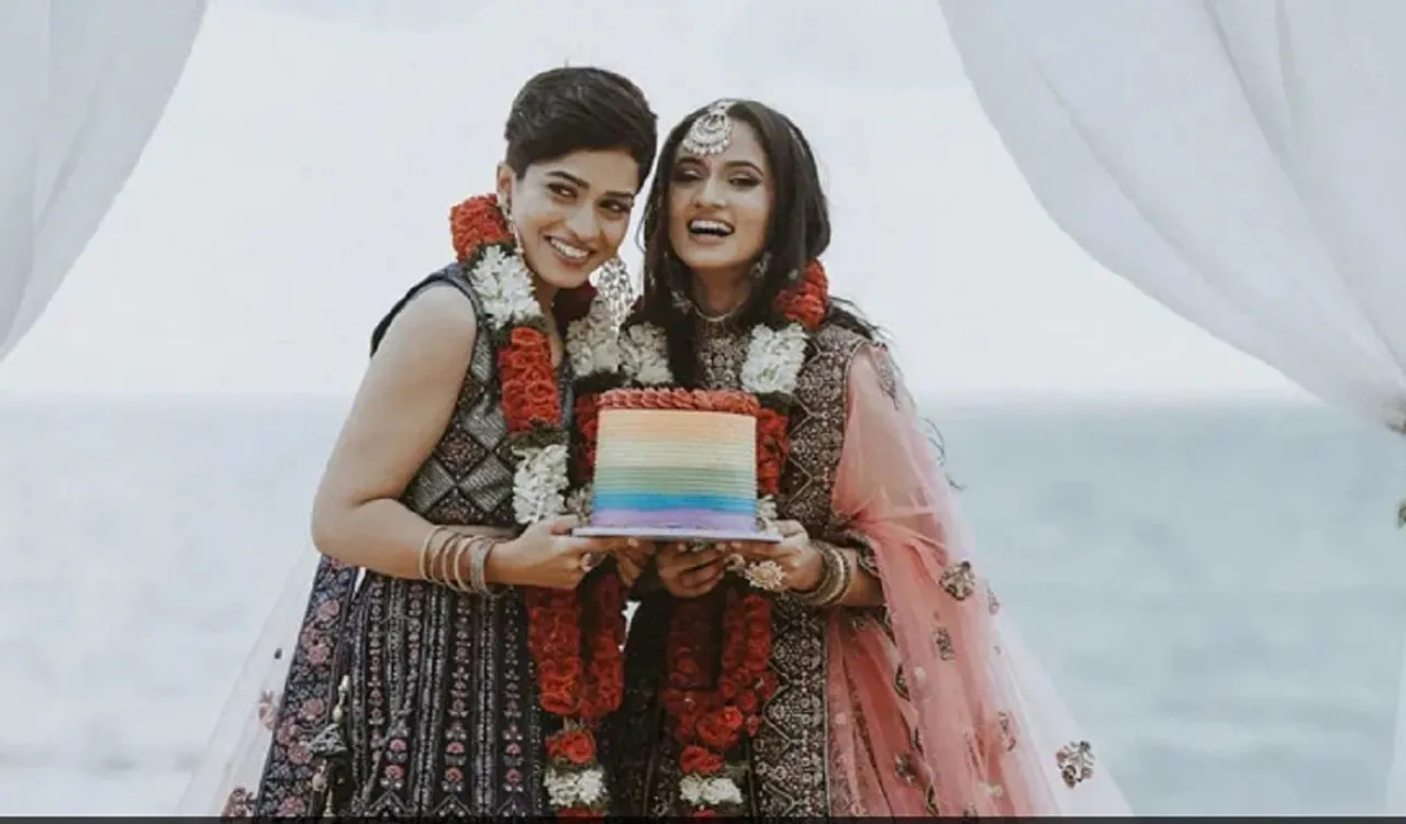 Kerala gay couple pose for bridal photoshoot