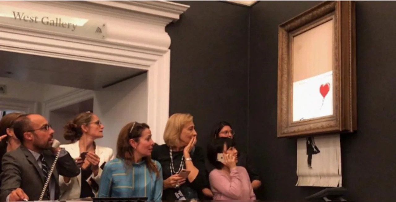 Banksy’s Painting Self-Destructs After Auction Sale For $1.1 Million