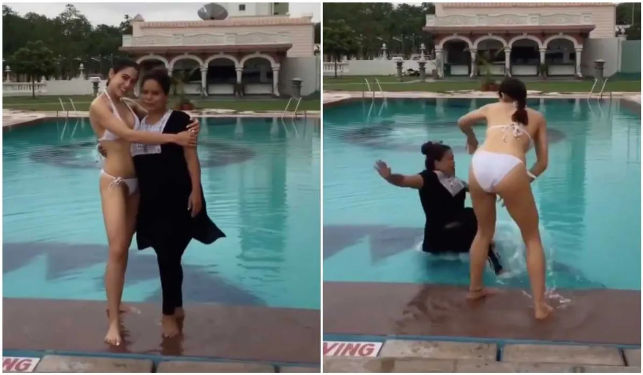 Sara Ali Khan Pool Prank Video