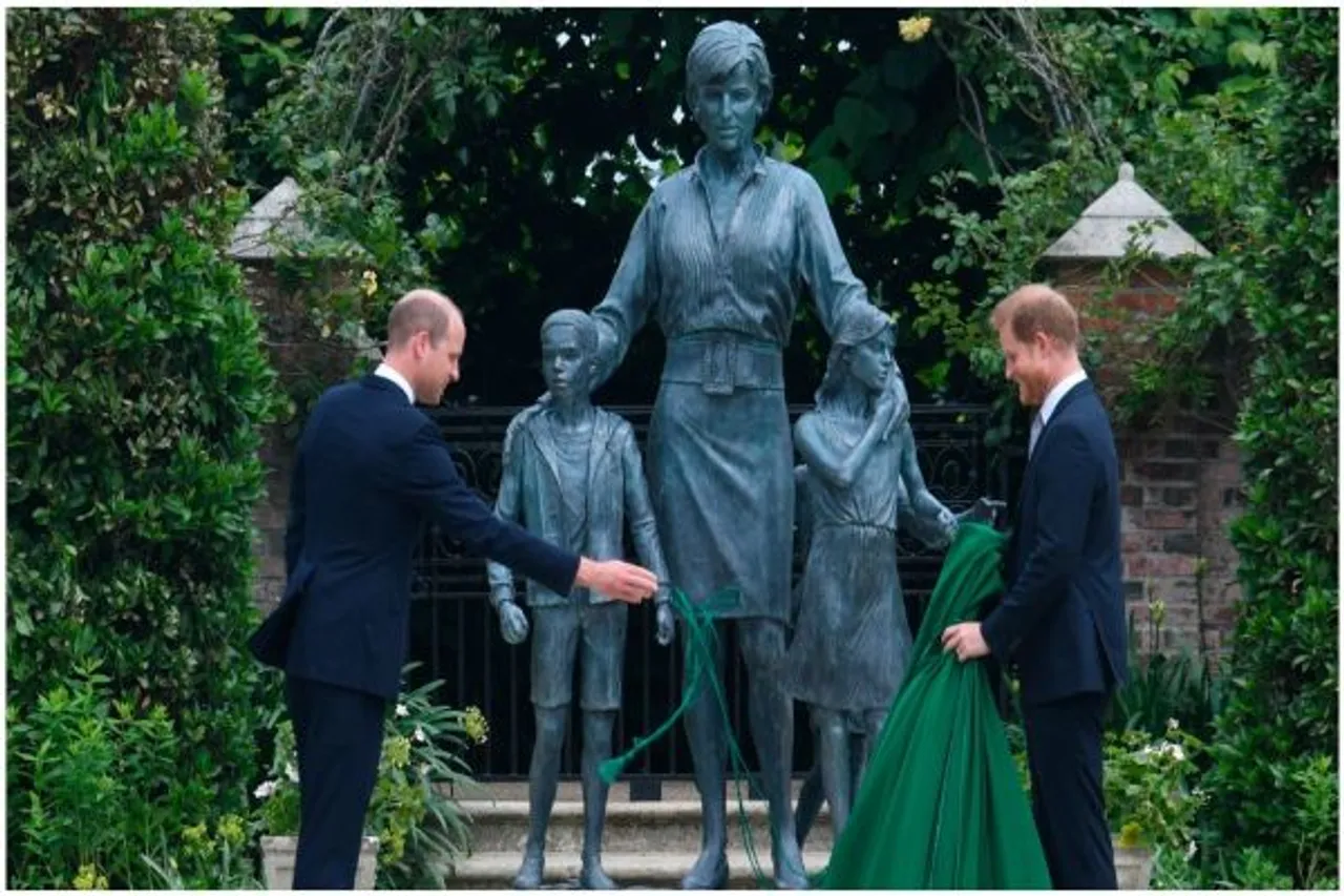 Prince Harry, Prince William Unveil Princess Diana Statue