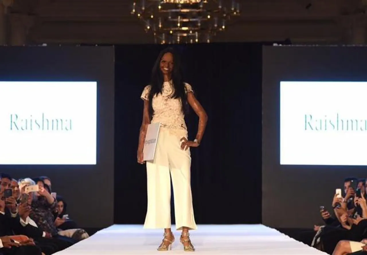 Acid attack survivor Laxmi walks the ramp at London Fashion Week