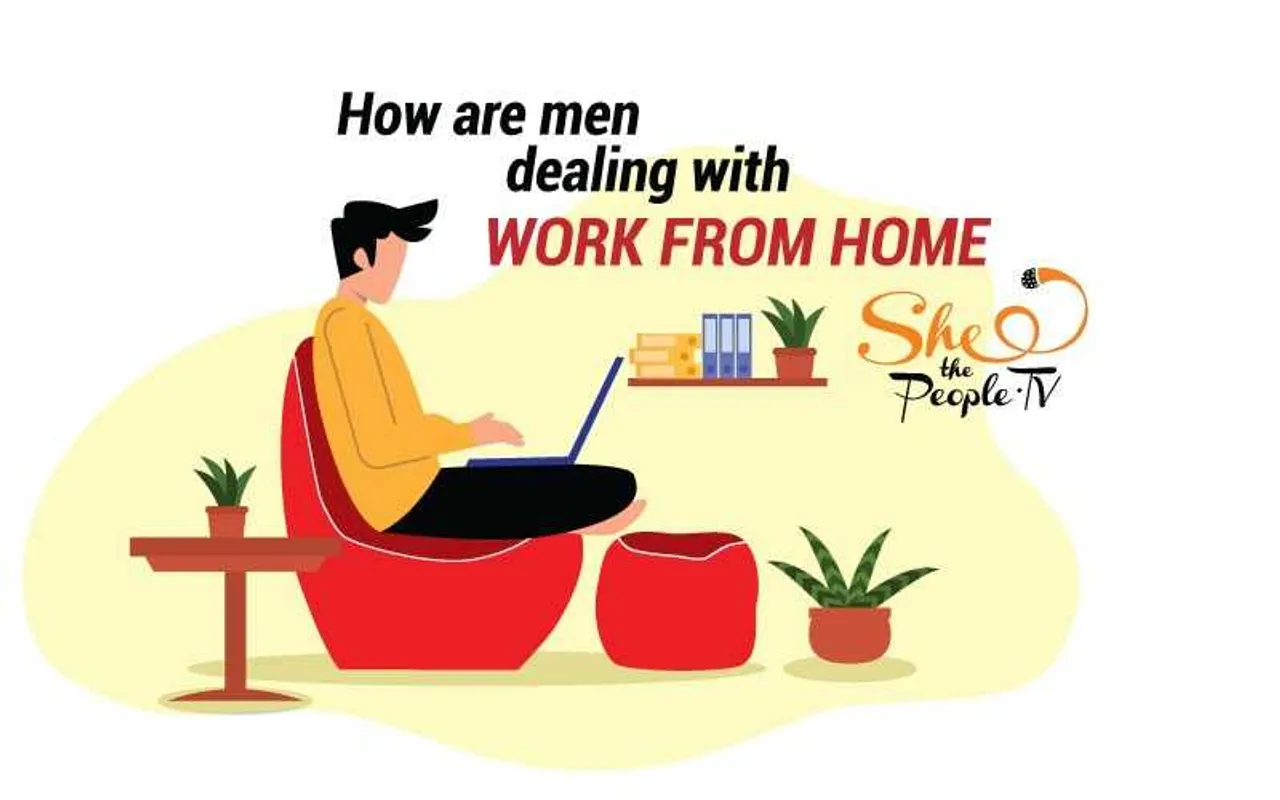 men work from home