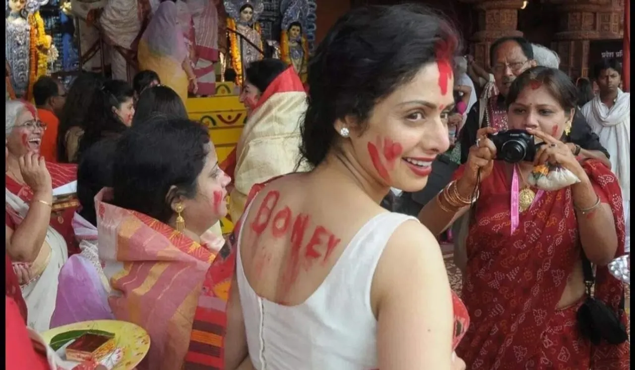 Sridevi with Boney Kapoor's name Written on Her Back, Boney Kapoor Remembers Sridevi