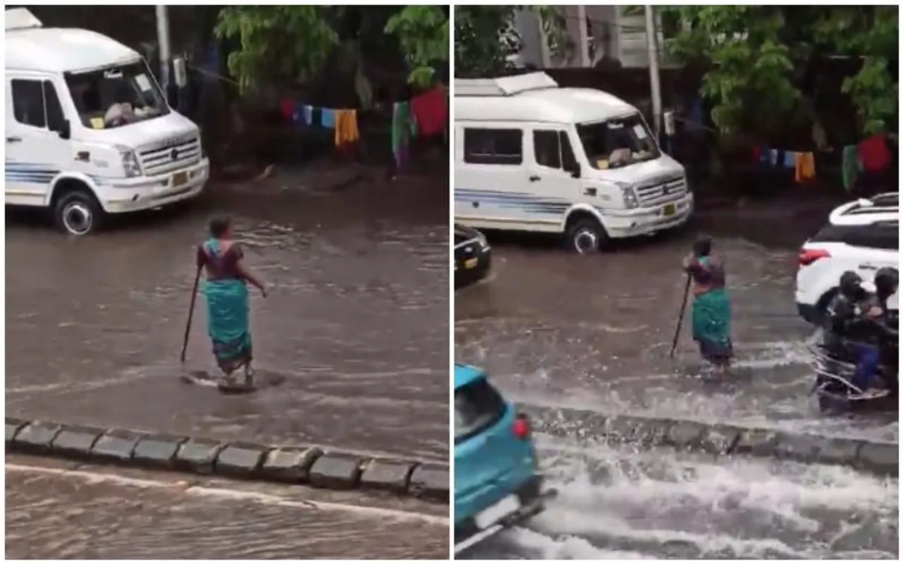 Mumbai Woman guards Open Manhole