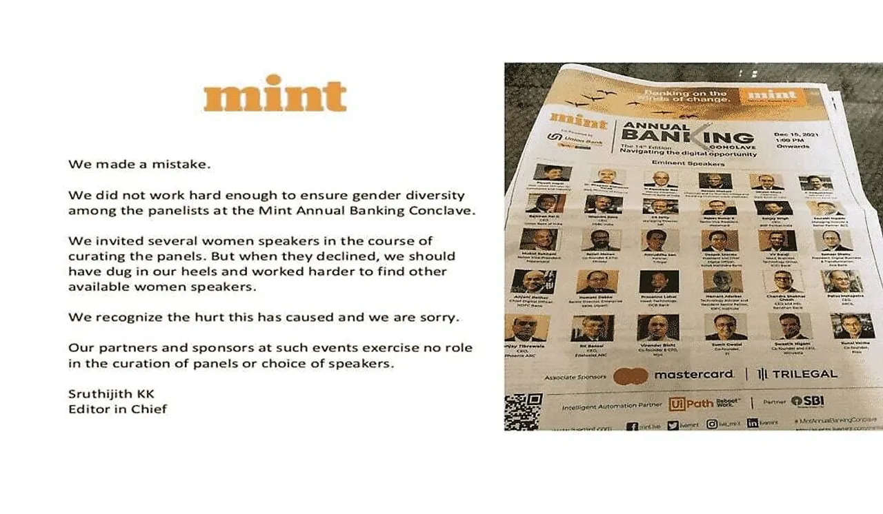 Editor-in-Chief Of Mint Issues Apology For Not Ensuring Gender Diversity At Annual Conclave
