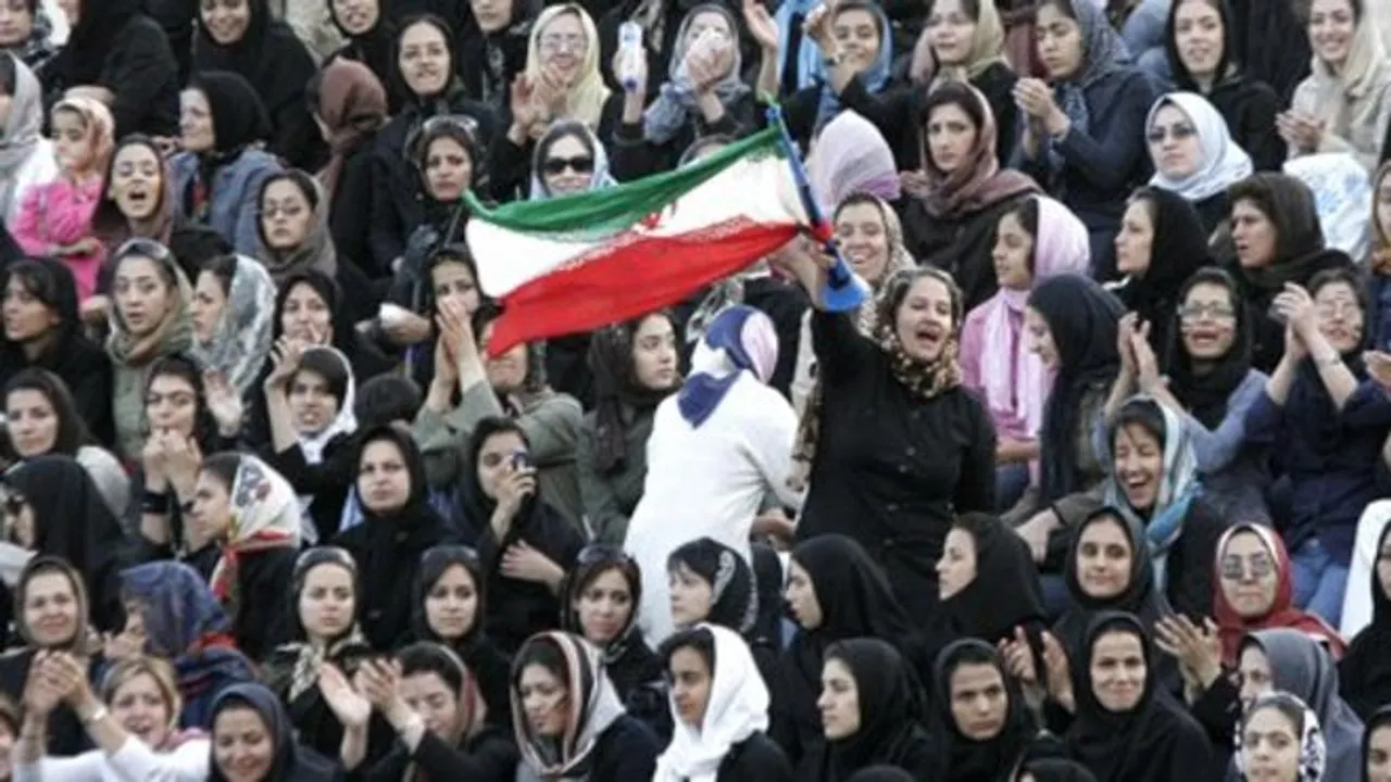 Iranian Women Attend FIFA Public Screening at Azadi Stadium