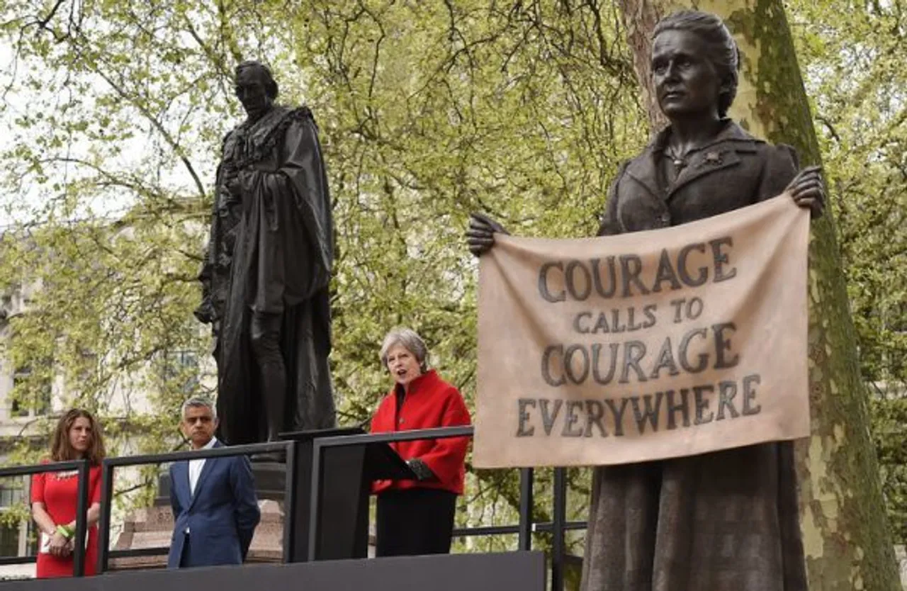 Now Millicent Fawcett Stands Tall in London's Parliament Square