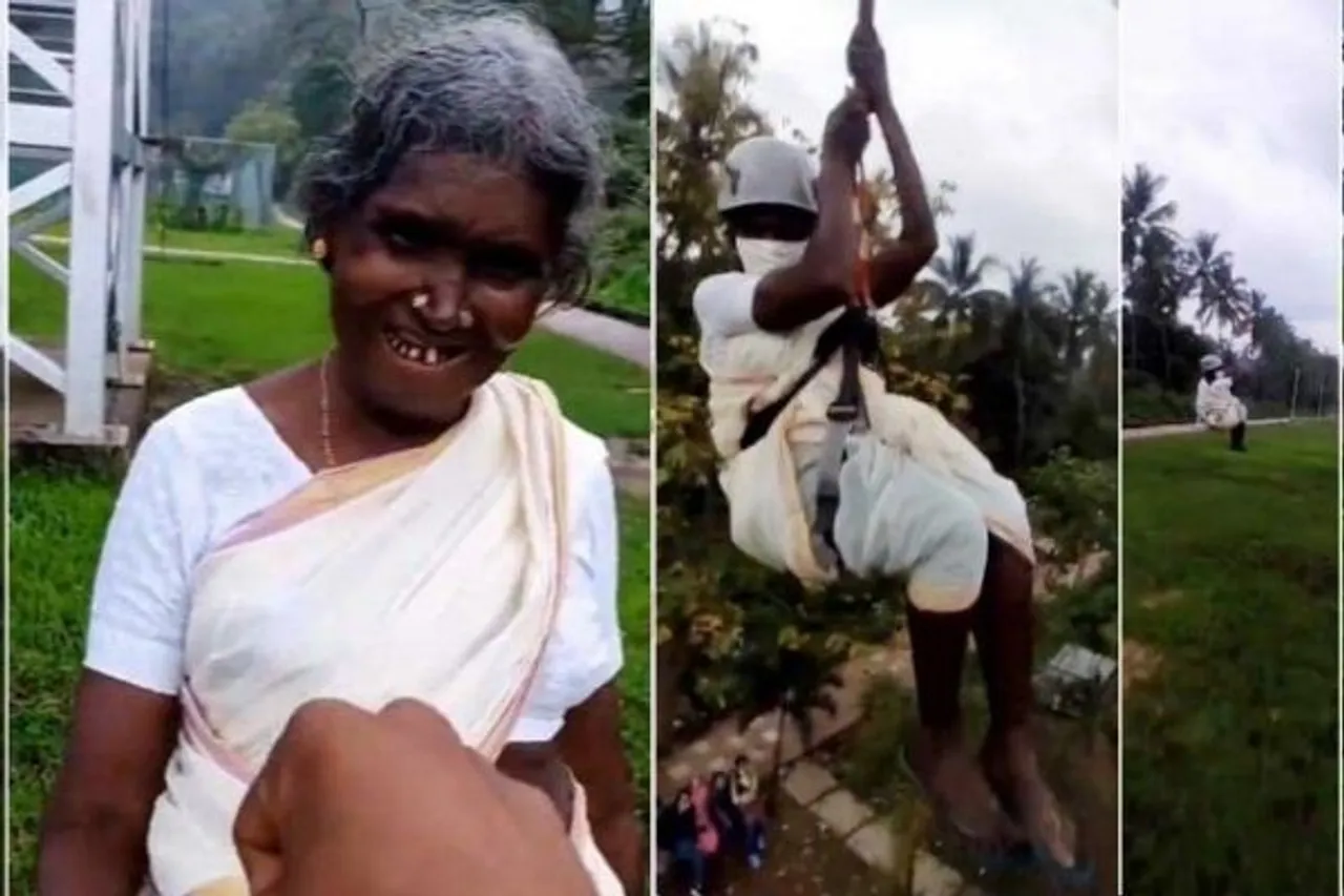 Kerala Woman Ziplining