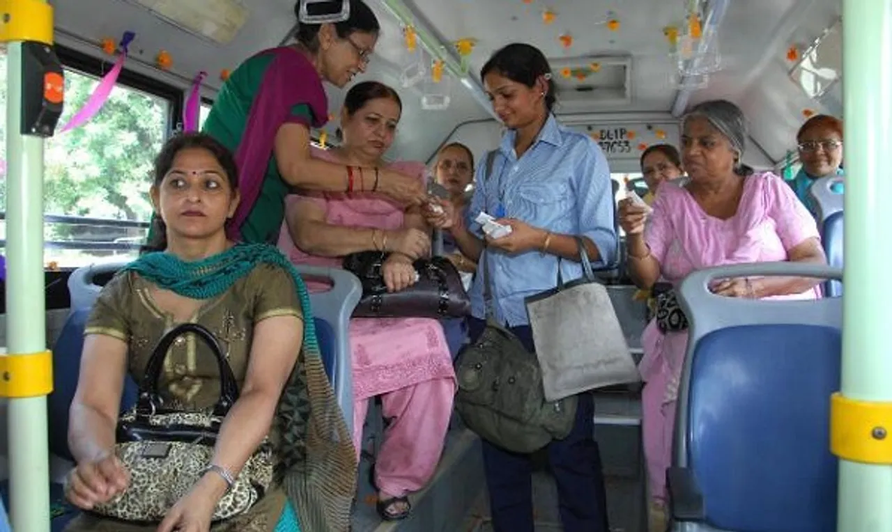 Women in buses