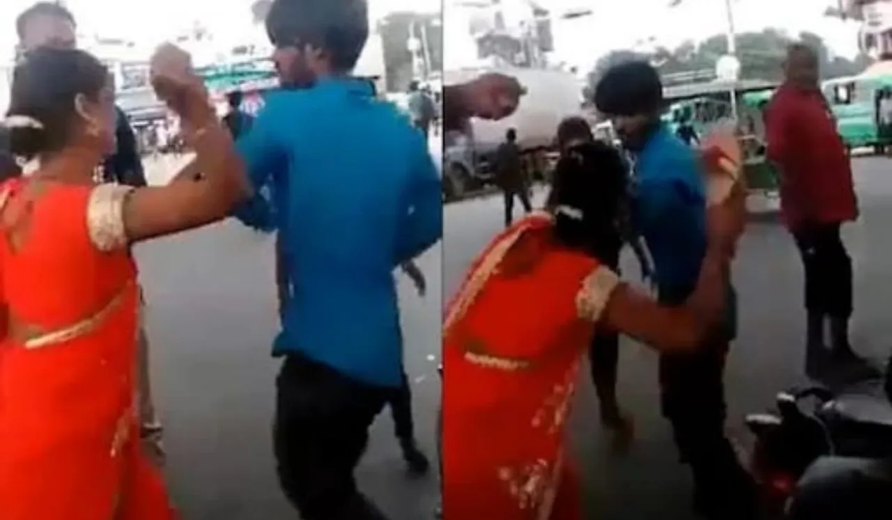 Lucknow Woman Beats Auto Driver