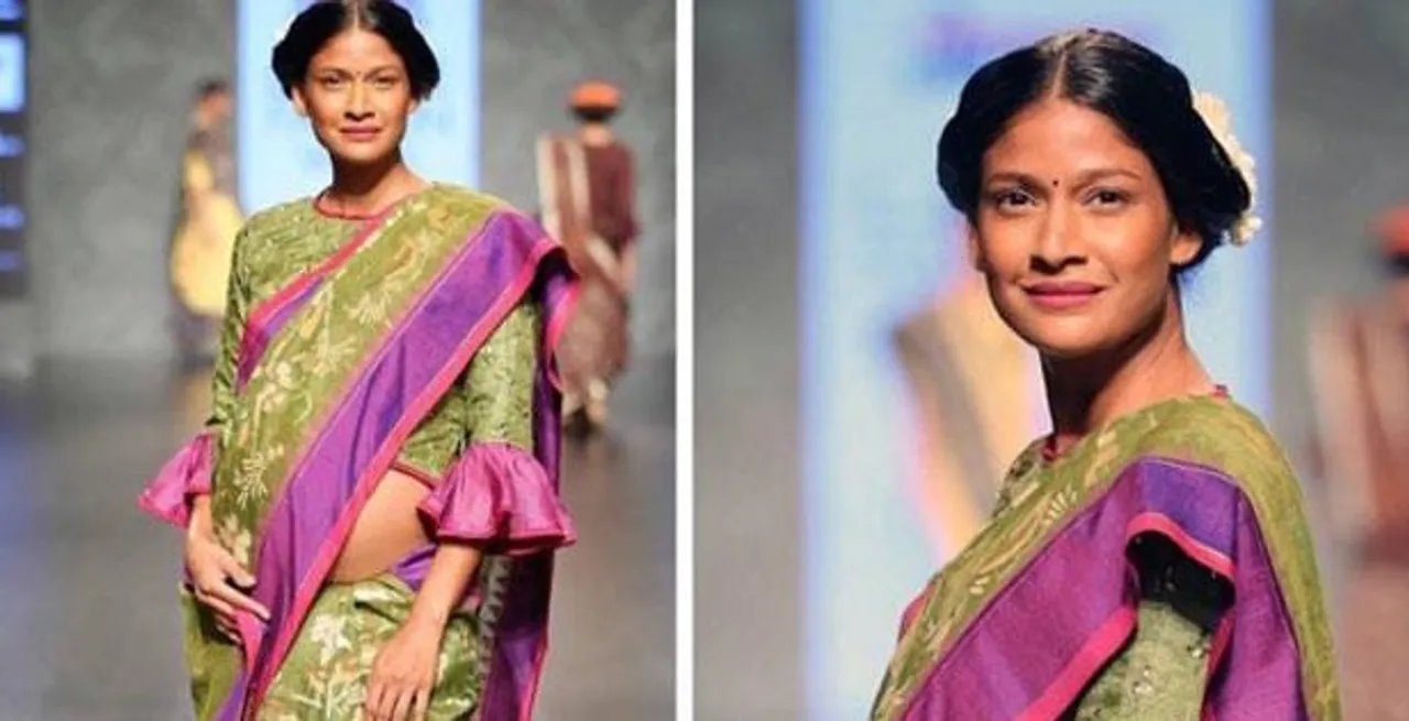 Indian model Carol Gracias walks ramp showing off a baby bump