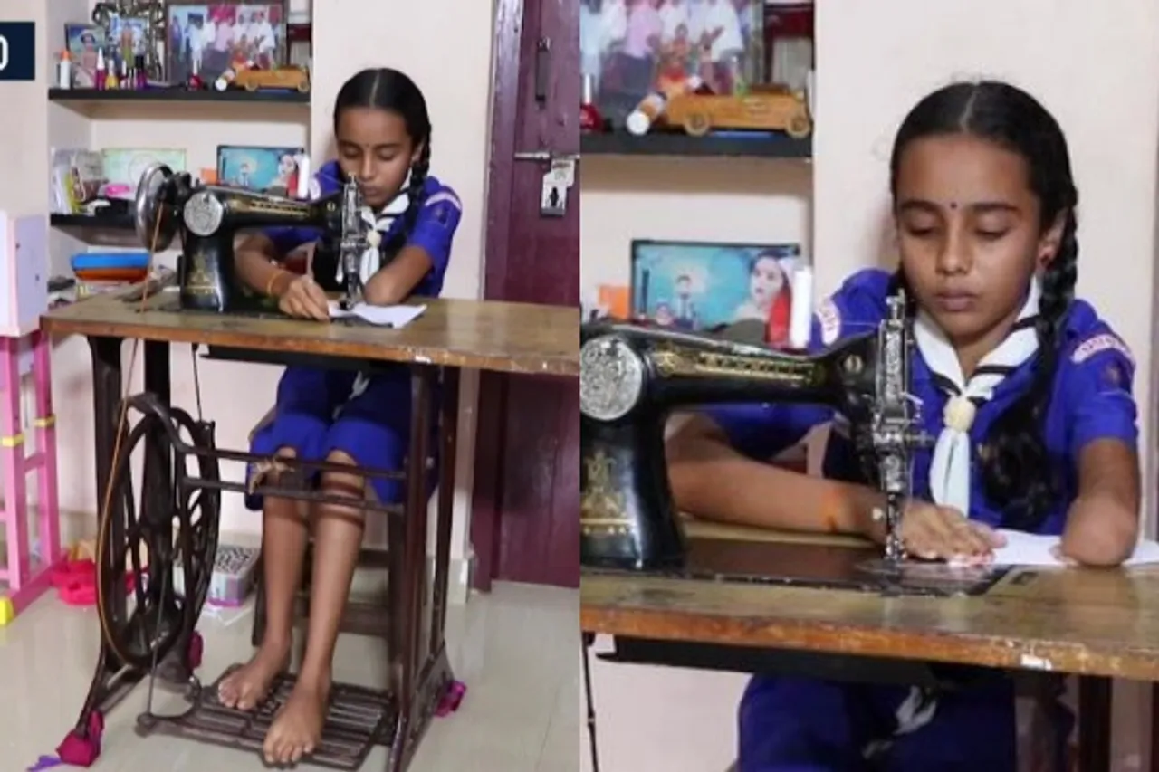 Karnataka: Ten-year-Old Differently-abled Girl Stitches Masks For SSLC Students