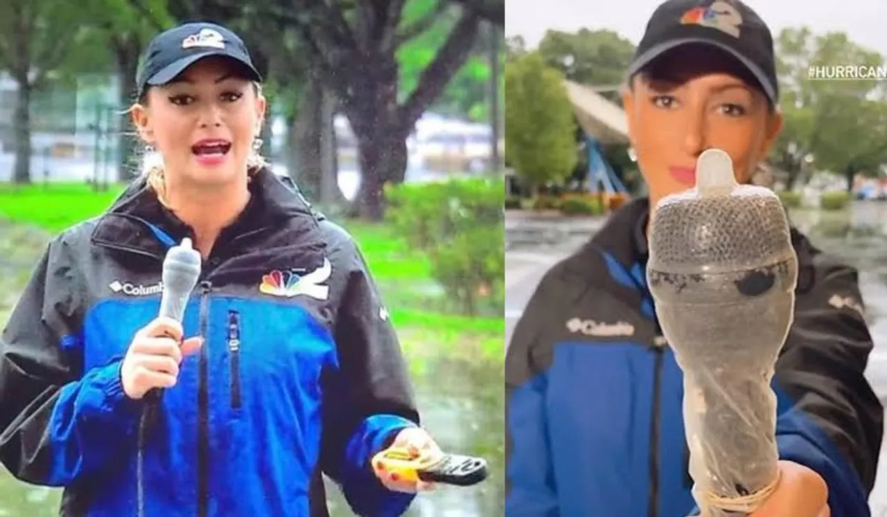 Hurricane Reporter Covers Microphone With Condom, Leave Internet In Splits