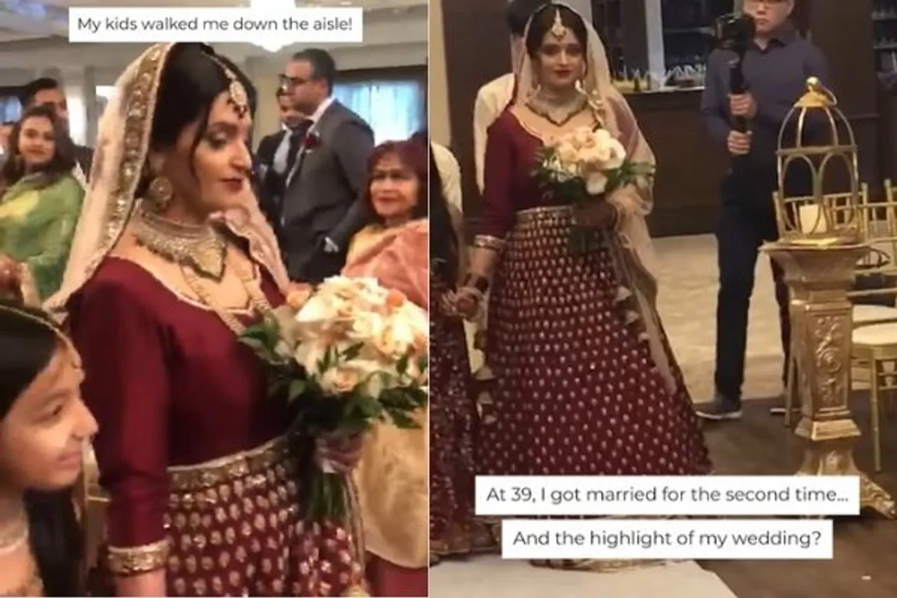 Viral Video: Woman Walks Down The Aisle For The Second Time With Her Three Kids