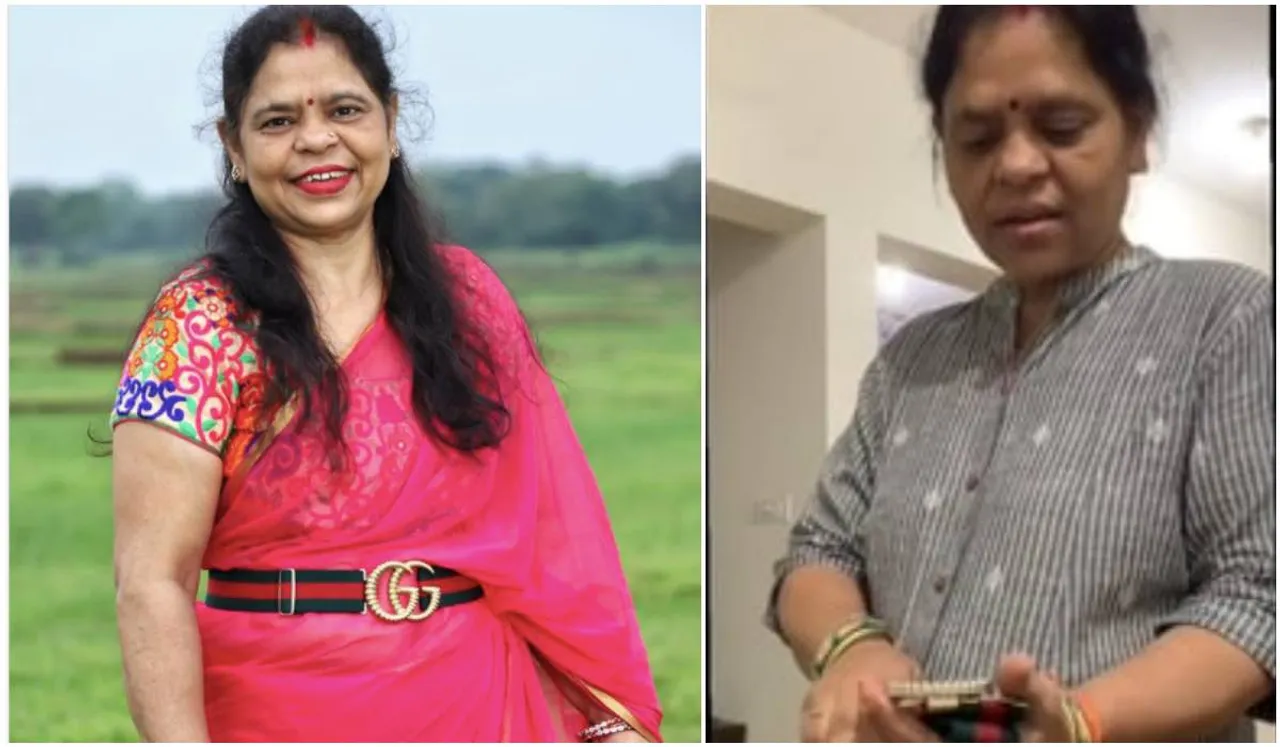 Mother Whose Reaction To Daughter’s 35K Gucci Belt Went Viral Now Wears It With Saree
