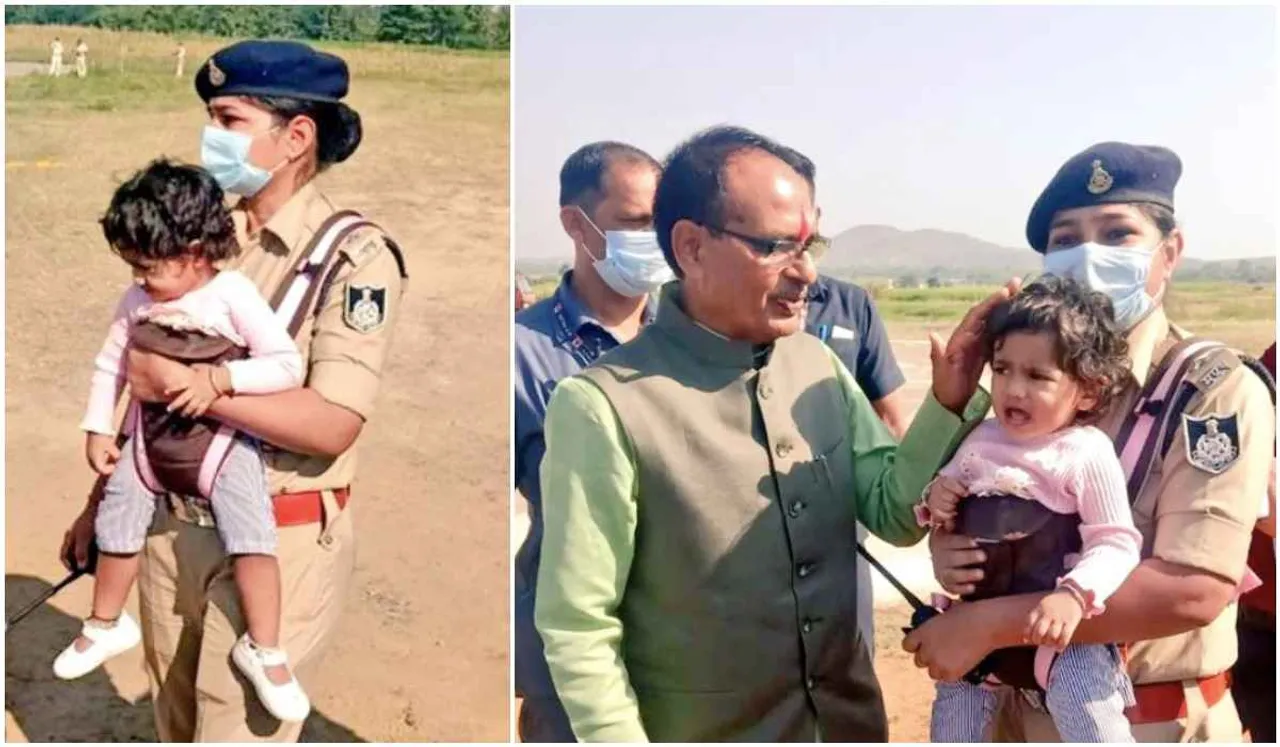 On-Duty Woman Cop Carries Baby To Helipad In Madhya Pradesh: Inspiring Or Unfair?