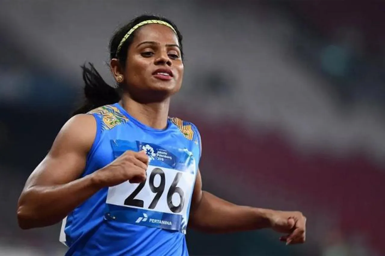 Dutee Chand holds pride flag, Dutee Chand Commonwealth Games