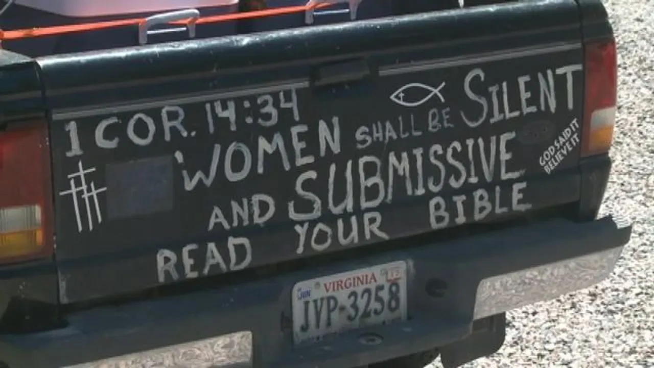 Bible verse on back truck