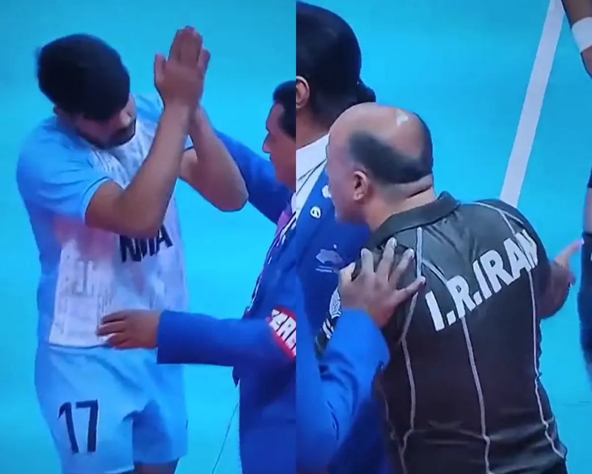 WATCH: India skipper Pawan Sehrawat and Iranian coach having heated argument during Asian Games 2023 Men's Kabbadi final