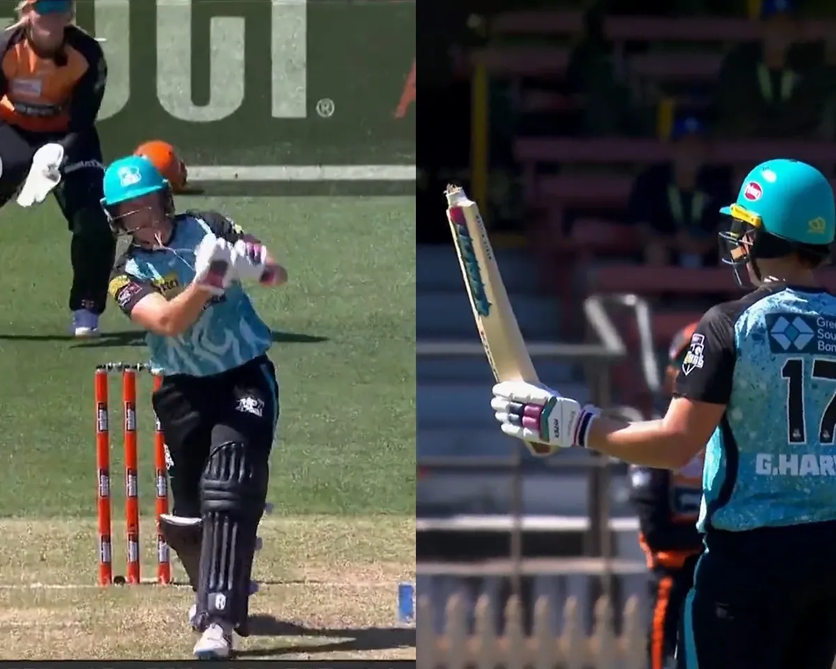 WATCH: Australia's Grace Harris smashes six with broken bat en route to register highest score in WBBL history