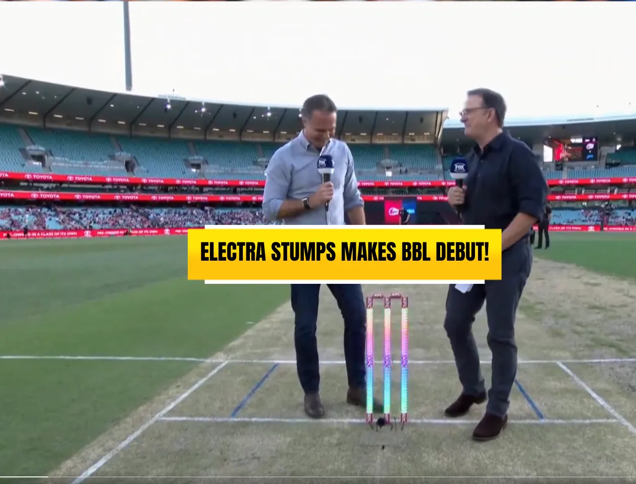 WATCH: Michael Vaughan, Mark Waugh unveil 'Electra Stumps'; Know more ...