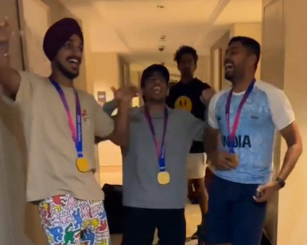 WATCH: Indian youngsters celebrate their Asian Games 2023 Gold Medal in fun style inside hotel room