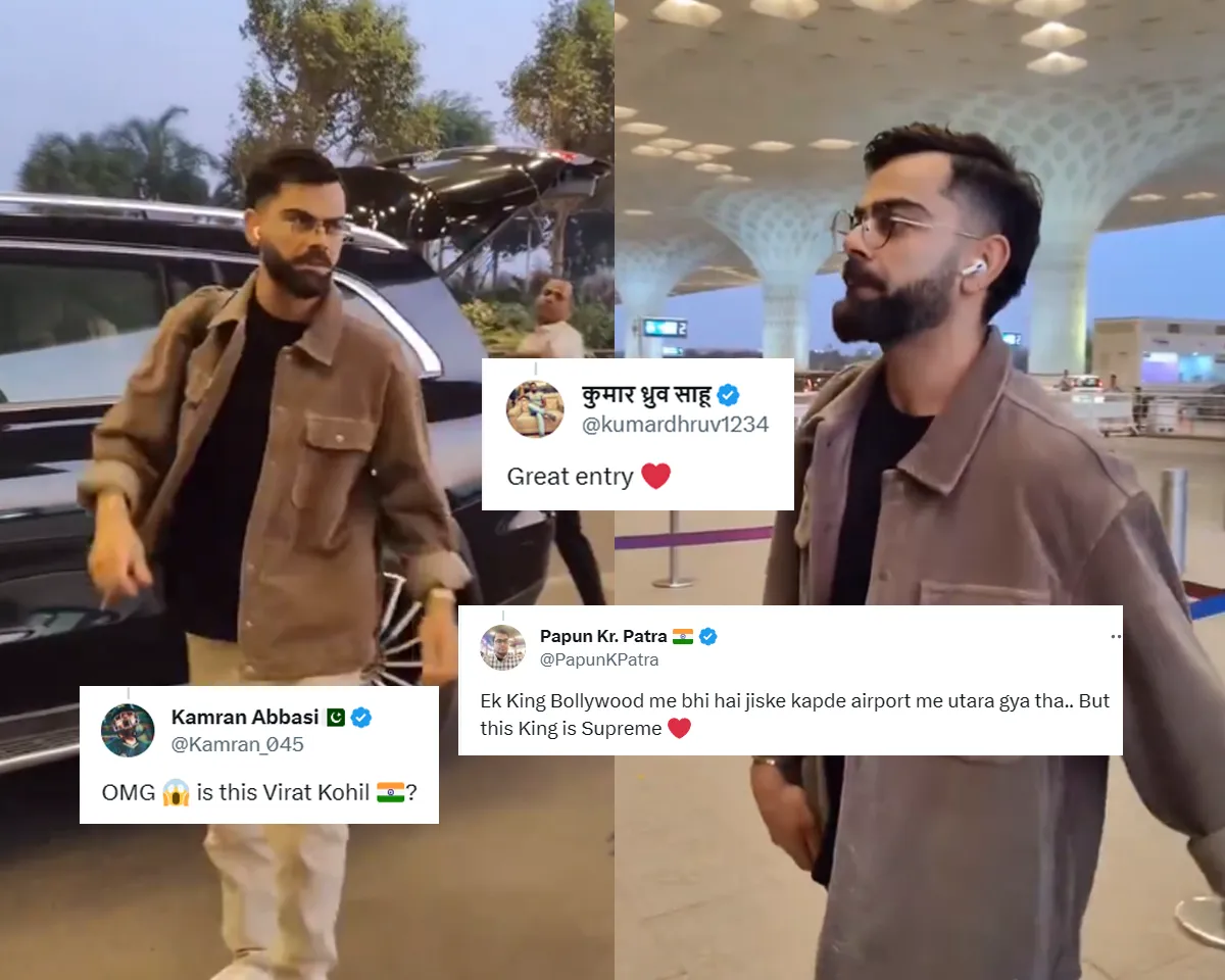 'Jalwa hai king Kohli ka' -  Fans react to viral video of Virat Kohli arriving at airport to join Team India ahead of 2nd T20I against Afghanistan
