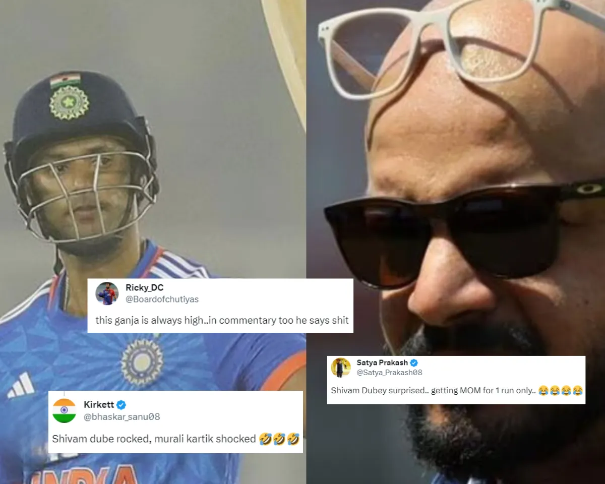 'Effect of working extra hours' - Fans react to bit of chaos between Murali Karthik and Shivam Dube during post-match presentation of dramatic 3rd T20I