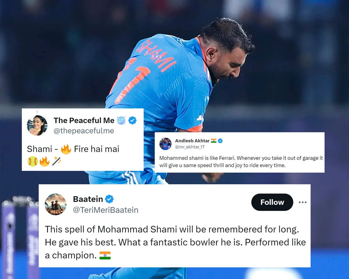 '2 rupey ki pepsi, Shami bhai sexy' - Fans react as Mohammed Shami grabs fifer against New Zealand in 2023 ODI World Cup