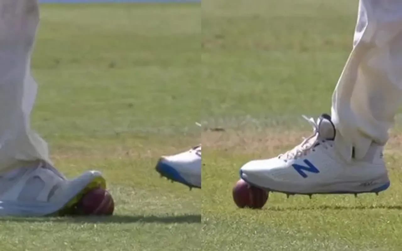 Ball scuffing moment in England vs India Test. (Ph