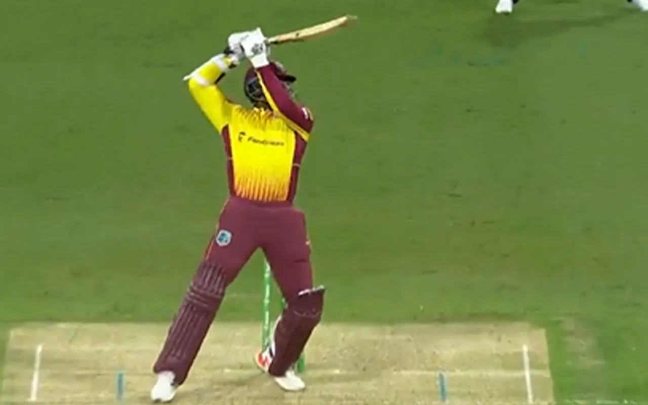 Watch: Kyle Mayers' mighty six over covers against Australia leaves fans in amazement