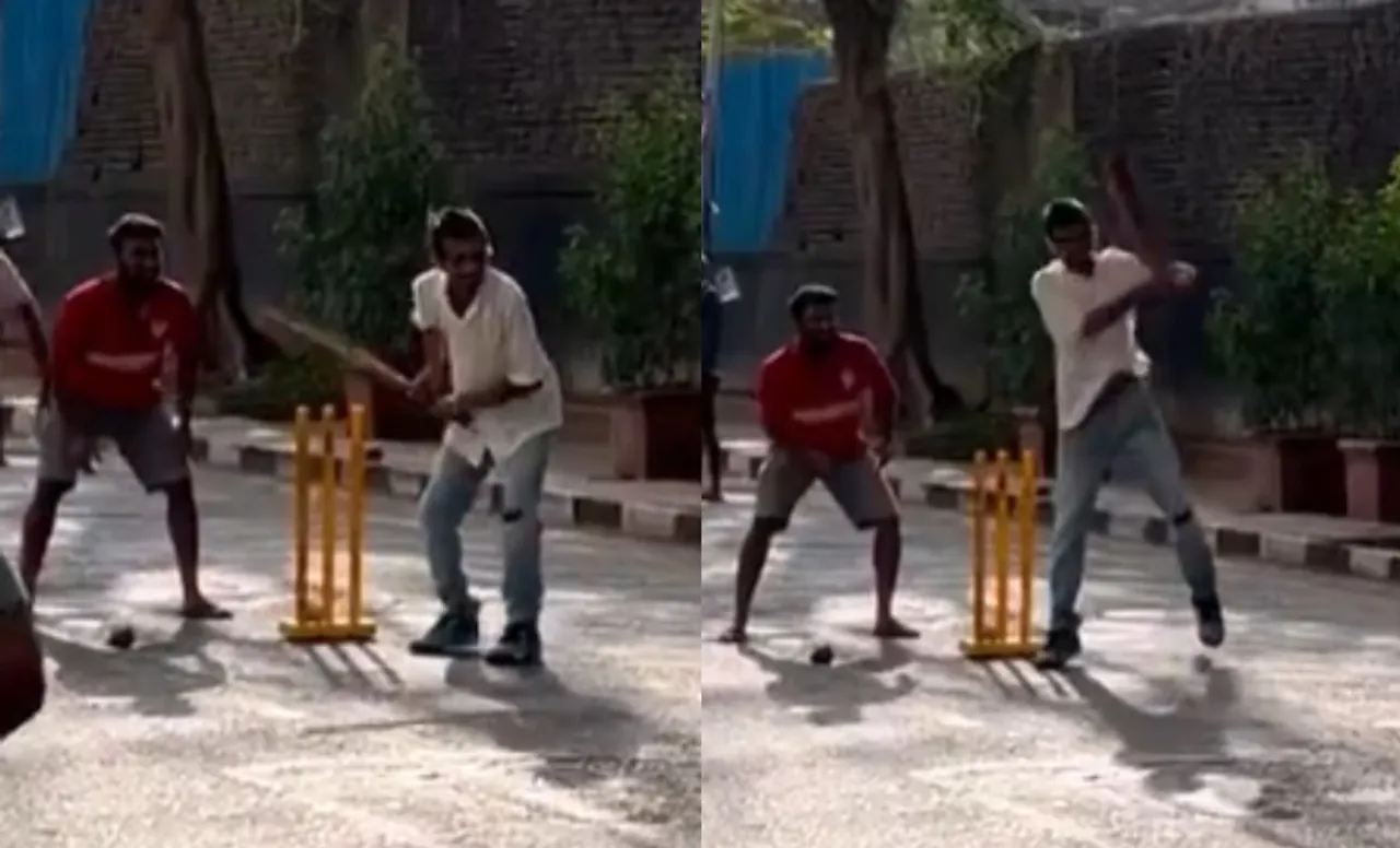 Yuzvendra Chahal playing street cricket