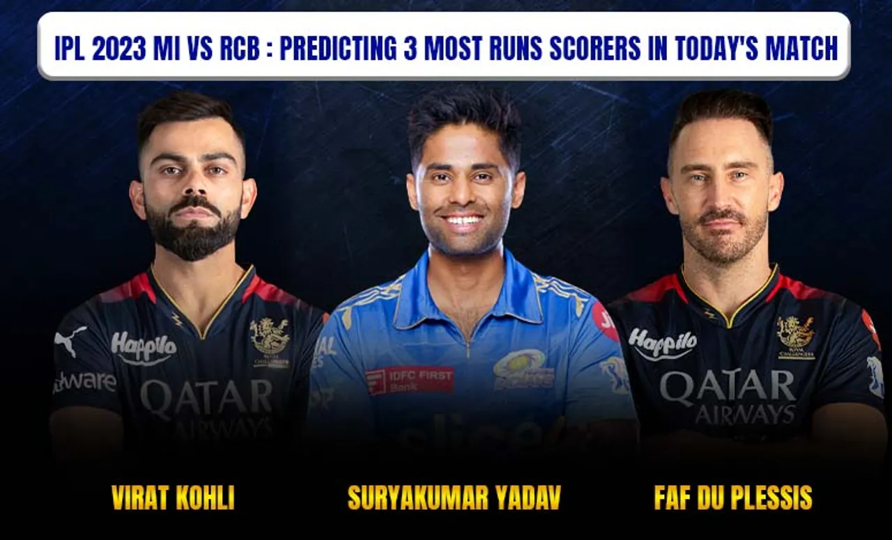 MI vs RCB, IPL 2023: 3 most run scorers in today's match