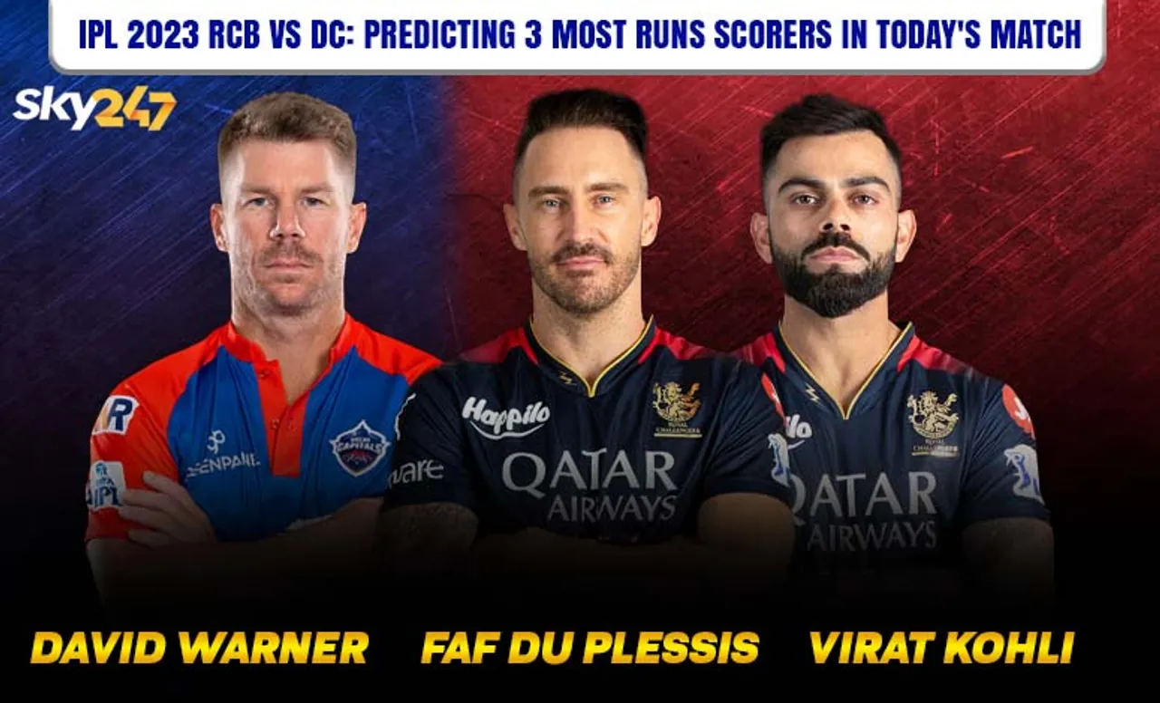 RCB vs DC, IPL 2023: 3 most run scorers in today's match
