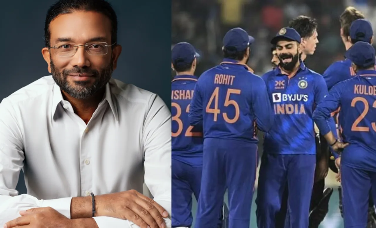 Sajith Sivanandan and Indian cricketers (Source - Twitter)