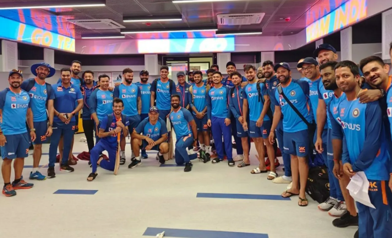 Team India in Chennai dressing room