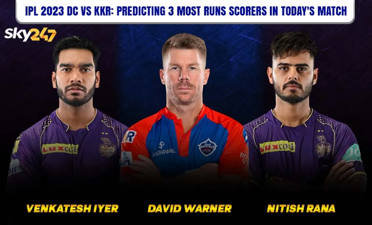 DC vs KKR, IPL 2023: 3 most run scorers in today's match