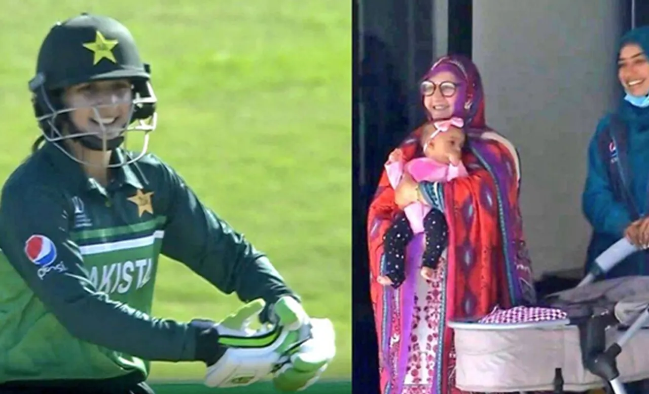 Watch: Bismah Maroof's adorable cradle celebration for her daughter after scoring half-century