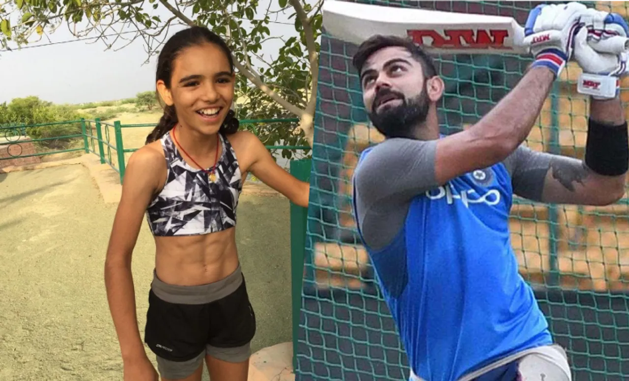 Virat Kohli and Pooja Bishnoi