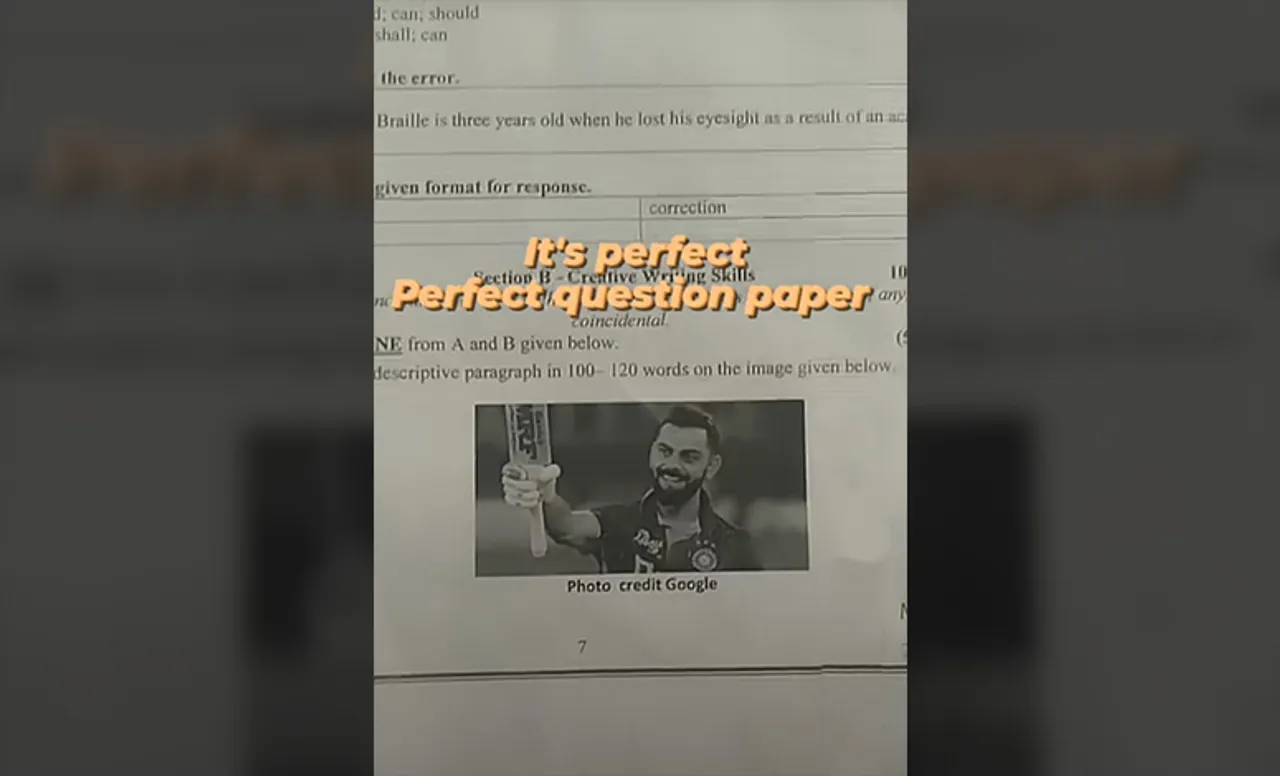 Virat Kohli appears on question paper