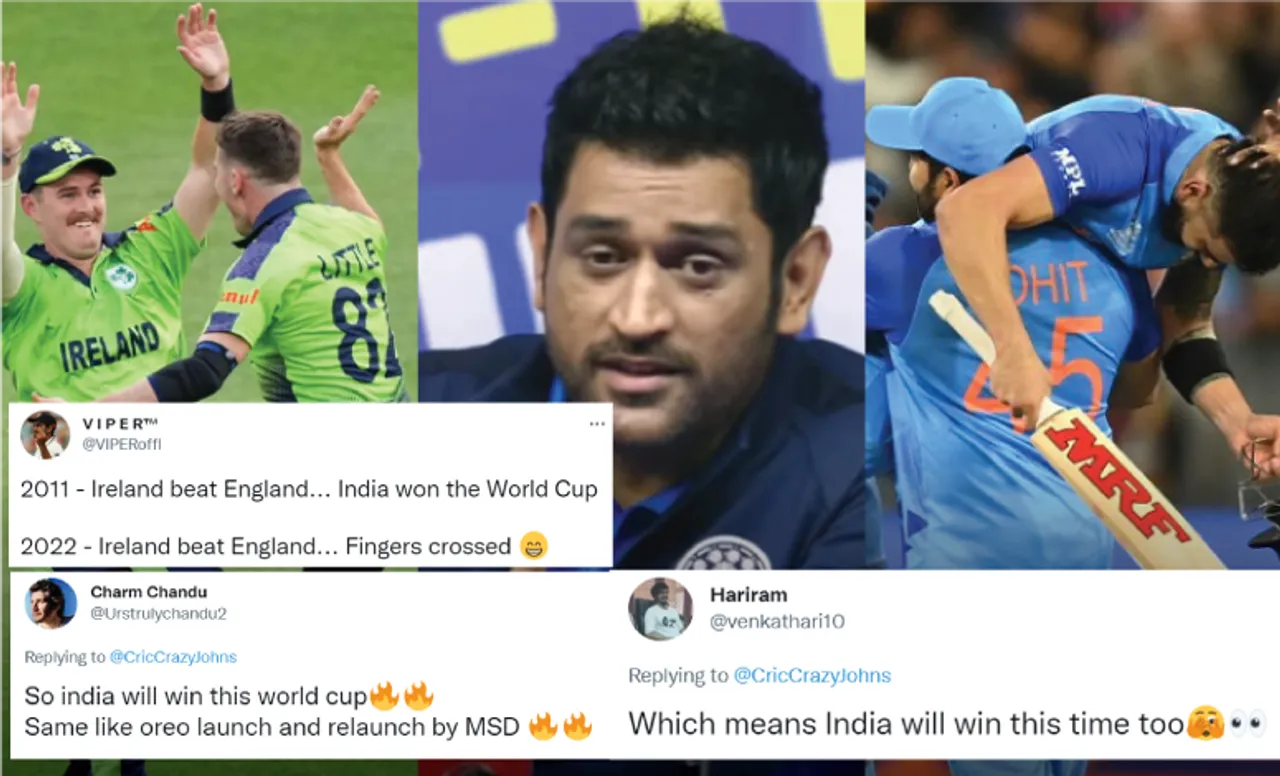 Fans highlight hilarious coincidence of MS Dhoni's biscuit launch and Ireland beating England