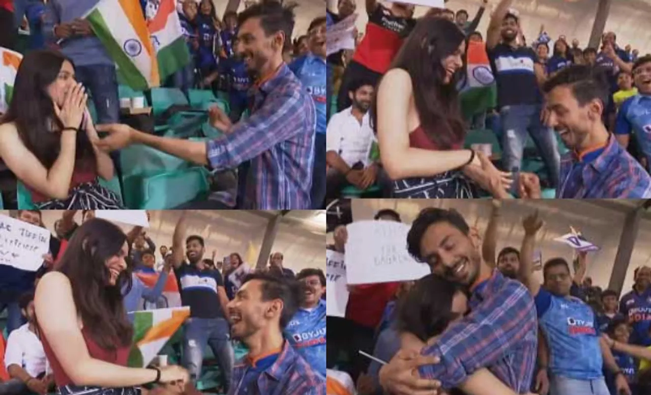 Indian fan proposed his girlfriend during India-Netherlands clash