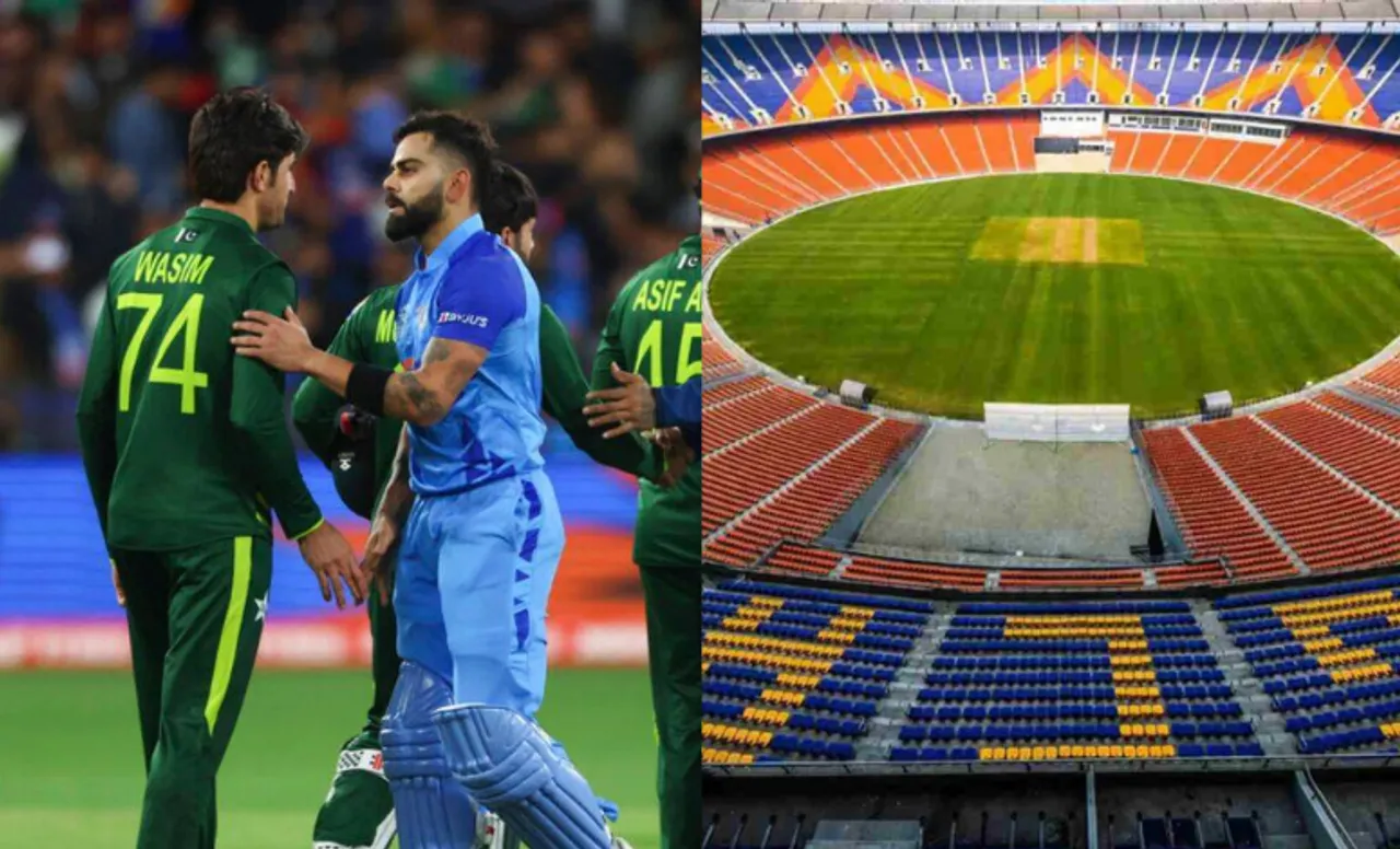India vs Pakistan and Narendra Modi Stadium (Source - Twitter)