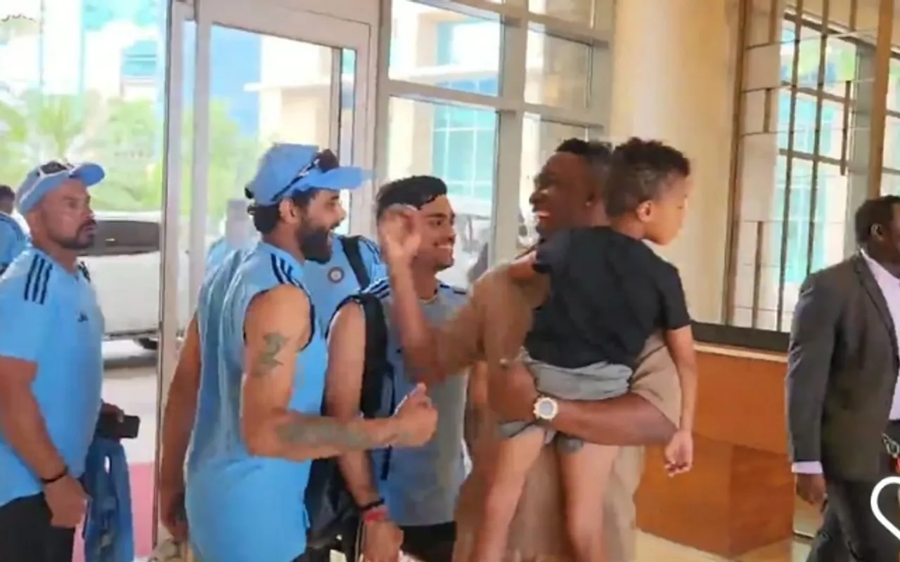'Wonderful gesture'- Fans react as Team India meet Dwayne Bravo's son ahead of 3rd ODI in Trinidad