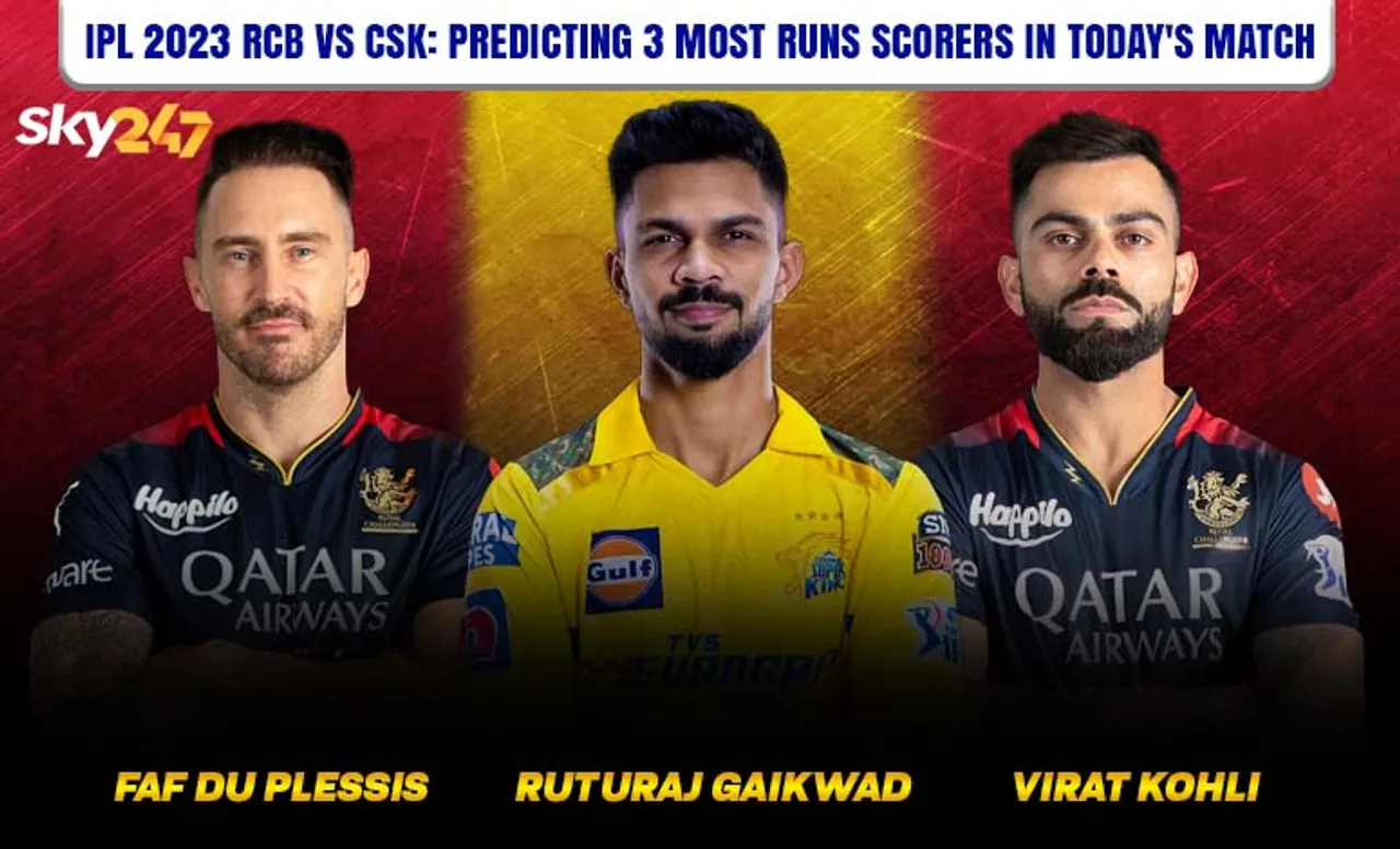 RCB vs CSK, IPL 2023: 3 most run scorers in today's match