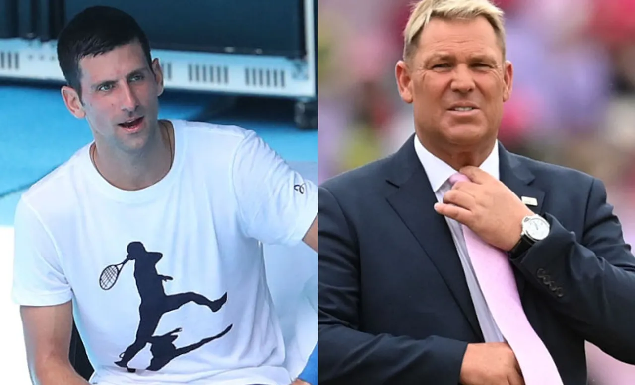 Novak Djokovic and Shane Warne