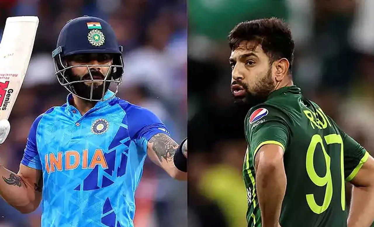 Haris Rauf and Virat Kohli